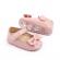 Pantofiori roz din lac cu margini dantelate (marime disponibila: 3-6 luni