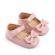 Pantofiori roz din lac cu margini dantelate (marime disponibila: 3-6 luni