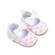 Pantofiori albi cu inimioare roz (marime disponibila: 3-6 luni (marimea 18