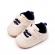 Pantofiori crem cu sireturi bleumarine pentru baietei (marime disponibila: 3-6