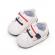 Tenisi albi cu insertii bleumarine pentru bebelusi (marime disponibila: 9-12