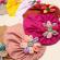 Caciulita tip turban cu floricica multicolora (marime disponibila: 6-9 luni