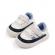Adidasi albi cu insertii bleu si bleumarine (marime disponibila: marimea 23)