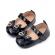 Pantofiori cu fundita cu strasuri, negri, din lac (marime disponibila: 0-3 luni)