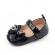 Pantofiori cu fundita cu strasuri, negri, din lac (marime disponibila: 0-3 luni)