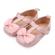 Pantofiori roz pudra din lac cu fundita - lola (marime disponibila: 0-3 luni)