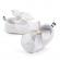 Pantofiori albi cu fundite din organza (marime disponibila: 9-12 luni (marimea