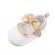 Pantofiori albi cu insertie aurie (marime disponibila: 3-6 luni (marimea 18