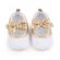 Pantofiori albi cu insertie aurie (marime disponibila: 3-6 luni (marimea 18