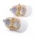 Pantofiori albi cu insertie aurie (marime disponibila: 3-6 luni (marimea 18