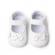 Pantofiori albi cu trei floricele aplicate (marime disponibila: 6-9 luni