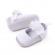Pantofiori albi satinati cu floricele inserate (marime disponibila: 3-6 luni