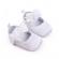 Pantofiori albi satinati cu floricele inserate (marime disponibila: 3-6 luni