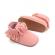 Pantofiori bebelusi, roz cu franjuri (marime disponibila: 3-6 luni (marimea 18