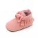 Pantofiori bebelusi, roz cu franjuri (marime disponibila: 3-6 luni (marimea 18