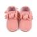 Pantofiori bebelusi, roz cu franjuri (marime disponibila: 3-6 luni (marimea 18
