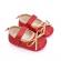 Pantofiori bebelusi rosii cu sclipici si fundita aurie (marime disponibila: 3-6