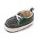 Pantofiori din blugi gri petrol cu insertii verzi (marime disponibila: 6-9 luni