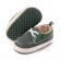 Pantofiori din blugi gri petrol cu insertii verzi (marime disponibila: 6-9 luni