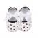 Pantofiori eleganti albi cu inimioare negre (marime disponibila: 3-6 luni