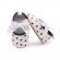 Pantofiori eleganti albi cu inimioare negre (marime disponibila: 3-6 luni