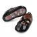 Pantofiori eleganti negrii cu trandafirasi roz (marime disponibila: 6-9 luni