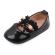 Pantofiori eleganti negrii cu trandafirasi roz (marime disponibila: 6-9 luni