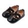 Pantofiori eleganti negrii cu trandafirasi roz (marime disponibila: 6-9 luni