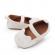 Pantofiori ivoire cu detalii aurii brodate (marime disponibila: 9-12 luni