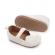 Pantofiori ivoire cu detalii aurii brodate (marime disponibila: 9-12 luni