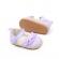 Pantofiori lila cu volanase si detalii florale (marime disponibila: 9-12 luni