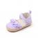 Pantofiori lila cu volanase si detalii florale (marime disponibila: 9-12 luni