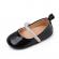Pantofiori negri lacuiti cu bareta cu strasuri (marime disponibila: 3-6 luni