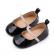 Pantofiori negri lacuiti cu bareta cu strasuri (marime disponibila: 3-6 luni