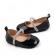 Pantofiori negri lacuiti cu bareta cu strasuri (marime disponibila: 3-6 luni