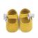 Pantofi pentru bebelusi, galben mustar cu fundita gri (marime disponibila: 6-9