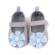 Pantofiori gri decorati cu floare bleu (marime disponibila: 9-12 luni (marimea