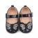 Pantofiori negri, din lac, cu fundita cu strasuri (marime disponibila: 0-3 luni)