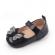Pantofiori negri, din lac, cu fundita cu strasuri (marime disponibila: 0-3 luni)