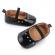 Pantofiori negri din piele ecologica lacuita (marime disponibila: 3-6 luni