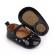 Pantofiori negri din piele ecologica lacuita (marime disponibila: 3-6 luni