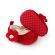 Pantofiori rosii din catifea cu floricica aplicata (marime disponibila: 9-12