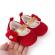 Pantofiori rosii din catifea cu floricica aplicata (marime disponibila: 9-12