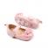 Pantofiori roz, din lac, cu fundita cu strasuri (marime disponibila: 6-9 luni