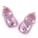 Pantofiori roz metalic cu fundita pentru fetite (marime disponibila: 3-6 luni