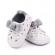 Pantofiori sport bebelusi albi cu imprimeu gri si fundita (marime disponibila: