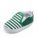 Pantofiori verzi cu dungi albe tip mocasini pentru baietei (marime disponibila: