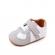 Adidasi albi cu gri pentru bebelusi - jean (marime disponibila: 6-9 luni