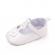 Pantofiori albi cu floricele si perlute (marime disponibila: 3-6 luni (marimea