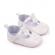 Pantofiori albi cu floricele si perlute (marime disponibila: 6-9 luni (marimea